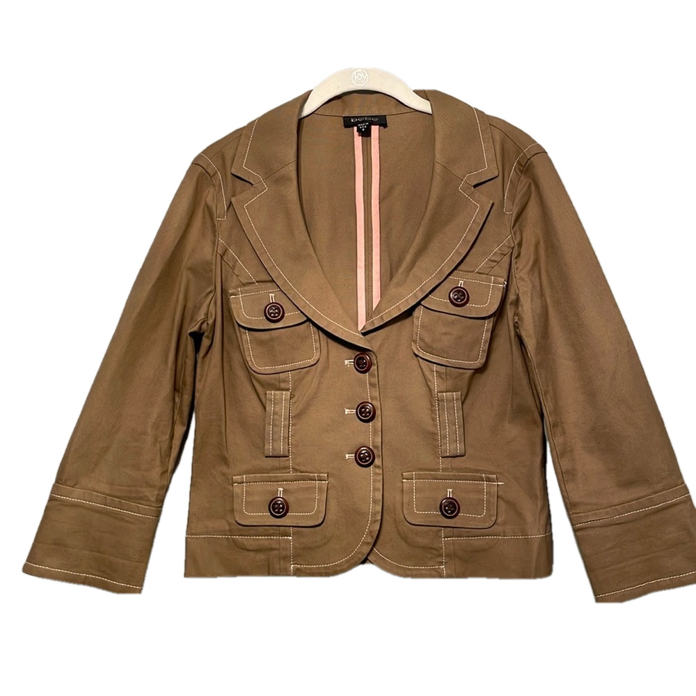 BEBE JACKET CAMEL SIZE 8 - Picture 1 of 10